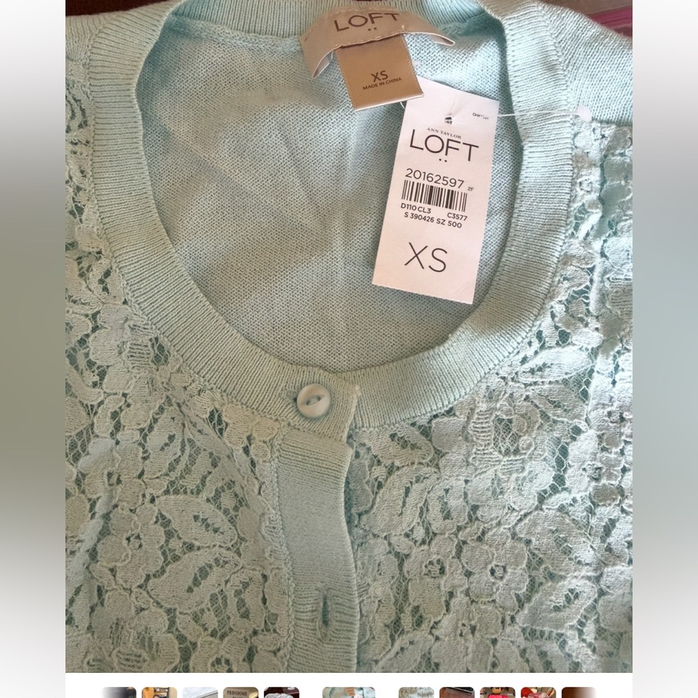 Loft Ann Taylor cardigan  100% cotton sweater lace